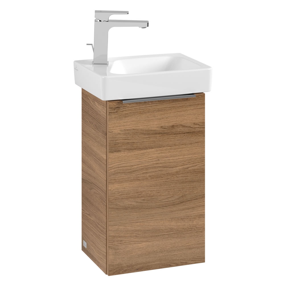 Cutout image of Villeroy & Boch Architectura Kansas Oak 360mm Wall-Hung Vanity Unit & Basin